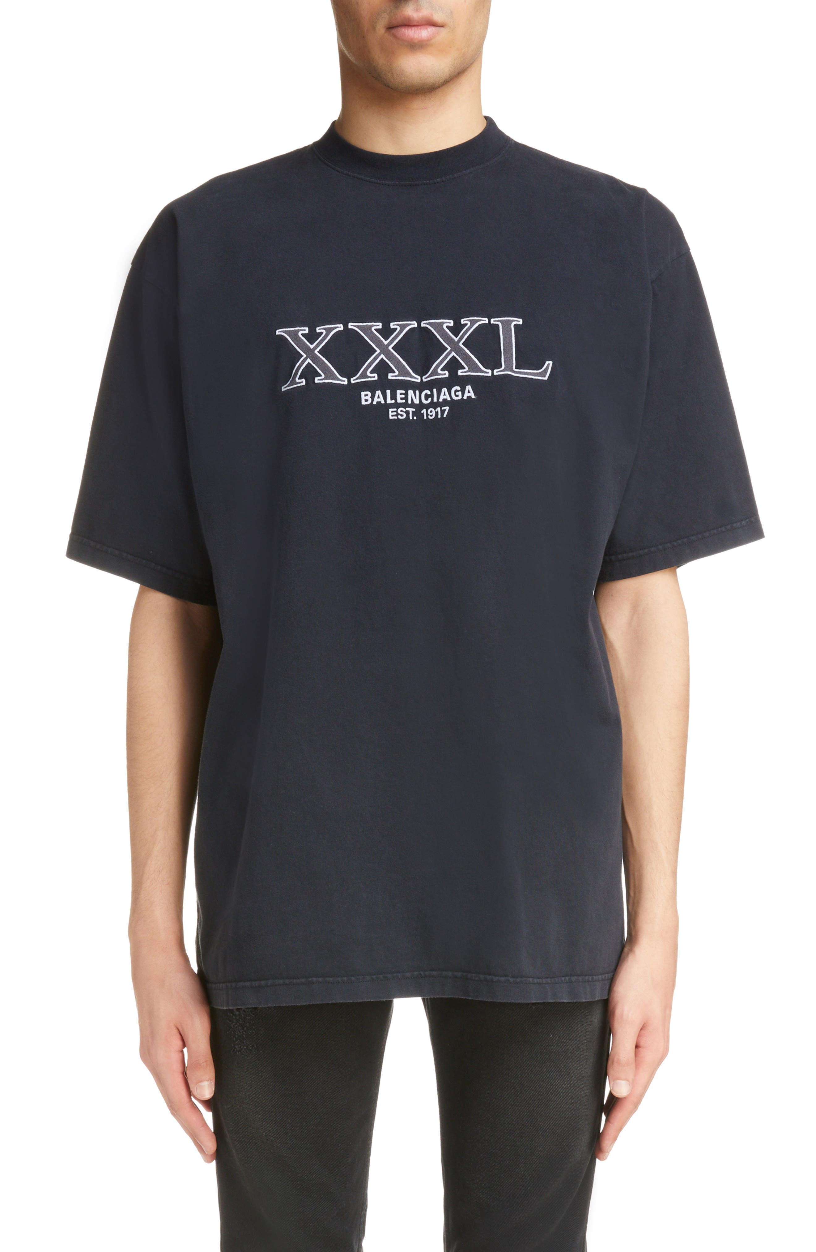 Balenciaga Large Fit Embroidered XXXL Logo T-Shirt | Nordstrom Balenciaga Large Fit Embroidered XXXL Logo T-Shirt | Nordstrom