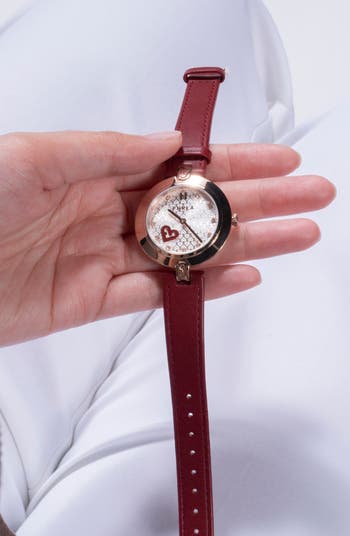 Furla Logo Links Leather Strap Watch, 34mm | Nordstrom