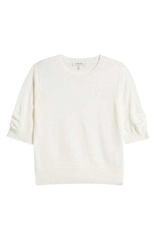 Shop Frame Gathered Short Sleeve Sweater In Cream