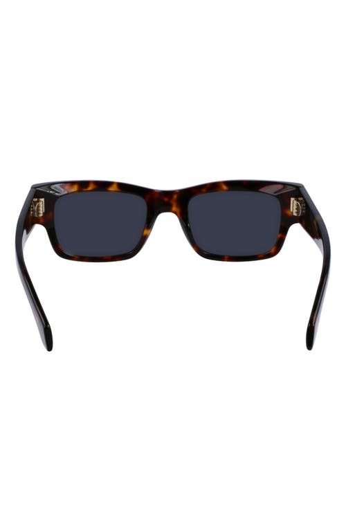 Shop Ferragamo Rivets 53mm Rectangular Sunglasses In Dark Tortoise