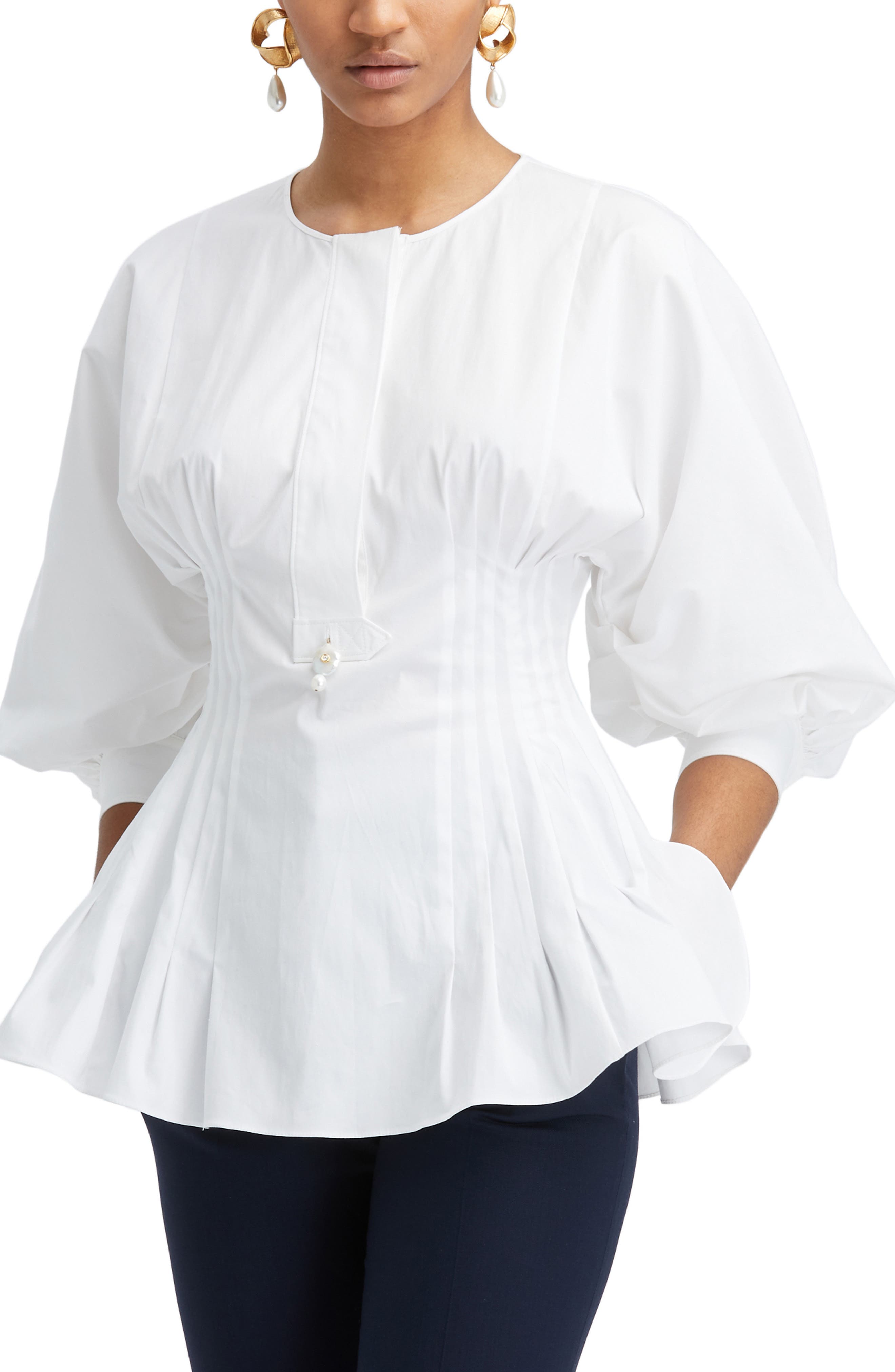 oscar de la renta peplum top