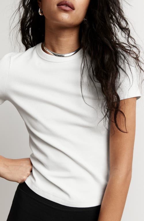 Shop & Other Stories Ribbed Cropped T-shirt In White Light