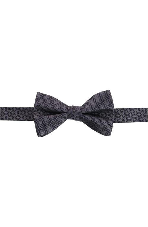 Trafalgar The Monte Bello Interlocked Silk Pre-tied Bow Tie In Graphite