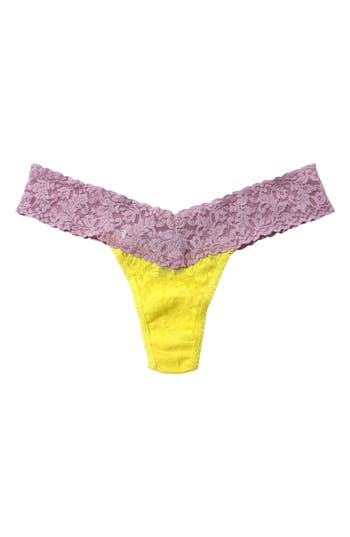 Shop Hanky Panky Signature Lace Low Rise Thong In Sunny Day/waterlily Purple