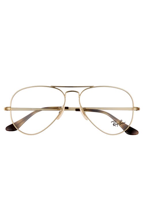 Ray Ban Ray-ban 55mm Aviator Optical Glasses In Gold/clear