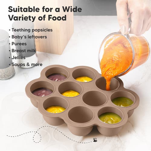 KeaBabies Prep Silicone Baby Food Tray in Chai Latte at Nordstrom