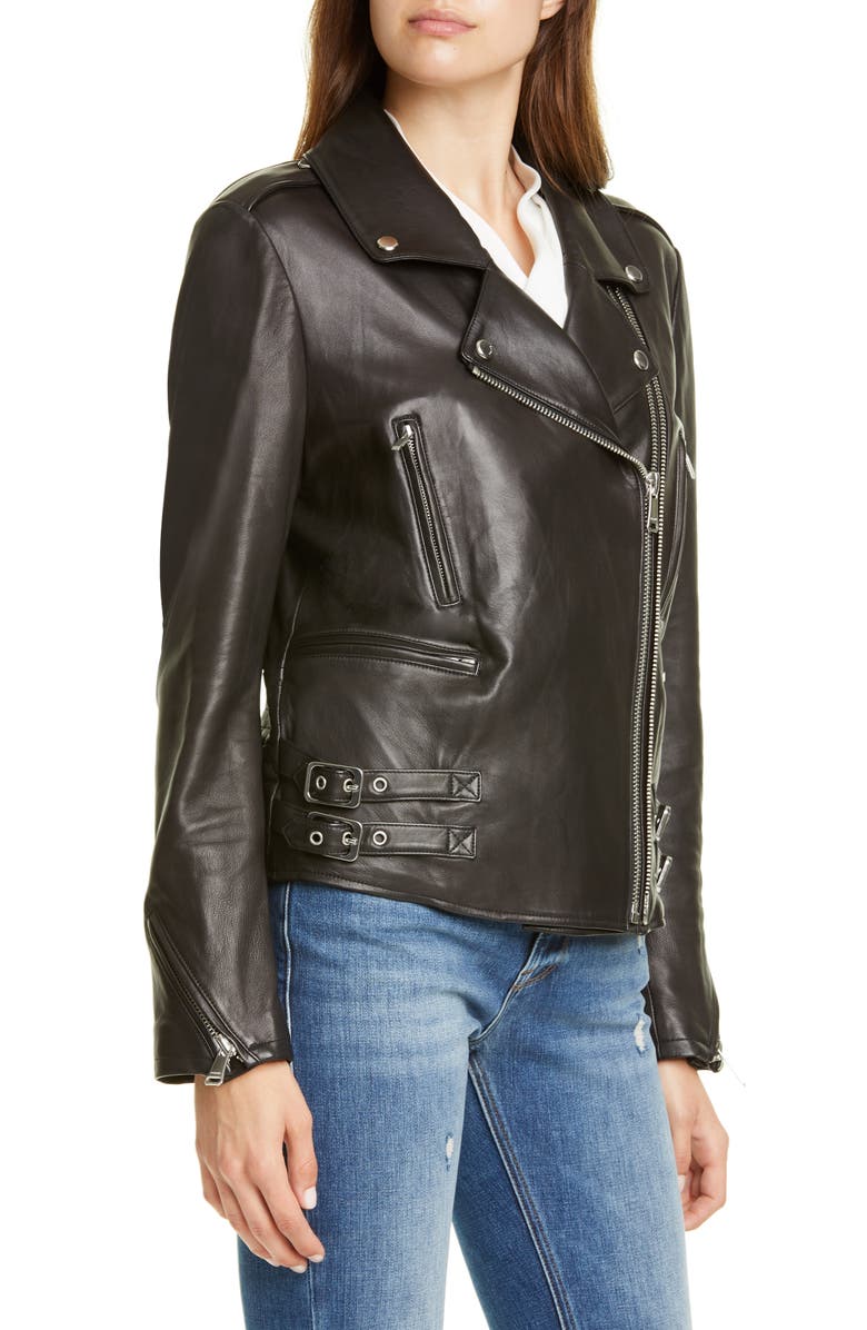 FRAME PCH Leather Moto Jacket, Alternate, color, 