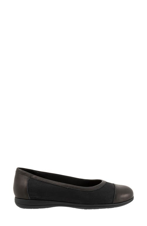 Trotters Delmara Cap Toe Slip-on In Black Nubuck