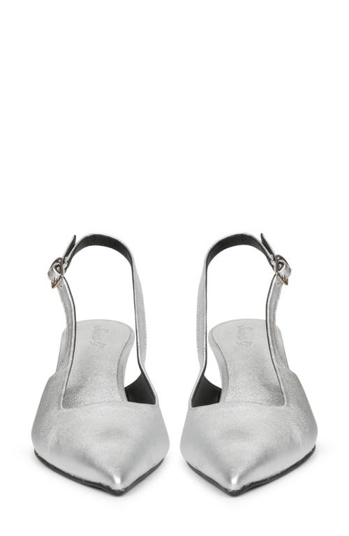 Shop Saint G Cynara Slingback Pointed Toe Pump In Silver