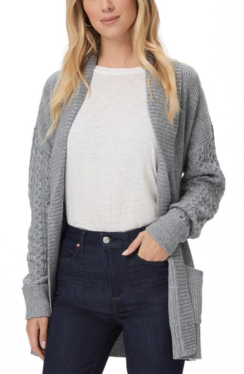 PAIGE Emmaline Tie Belt Longline Cardigan in Heather Grey at Nordstrom, Size Large