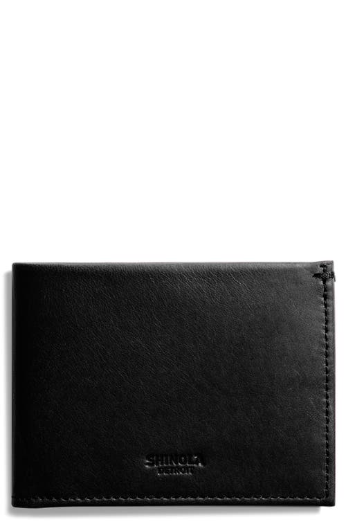 Slim Bifold Leather Wallet in Black