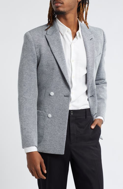 Slim Fit Double Breasted Blazer in Grey