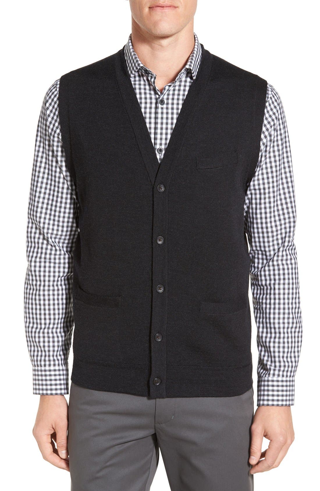 John W. Nordstrom VNeck Wool Button Front Sweater Vest Nordstrom