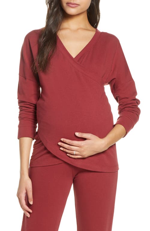 Athleisure Nursing/Maternity Top in Crimson