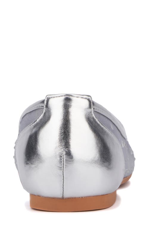 New York And Company Priya Mesh Flat In Silver