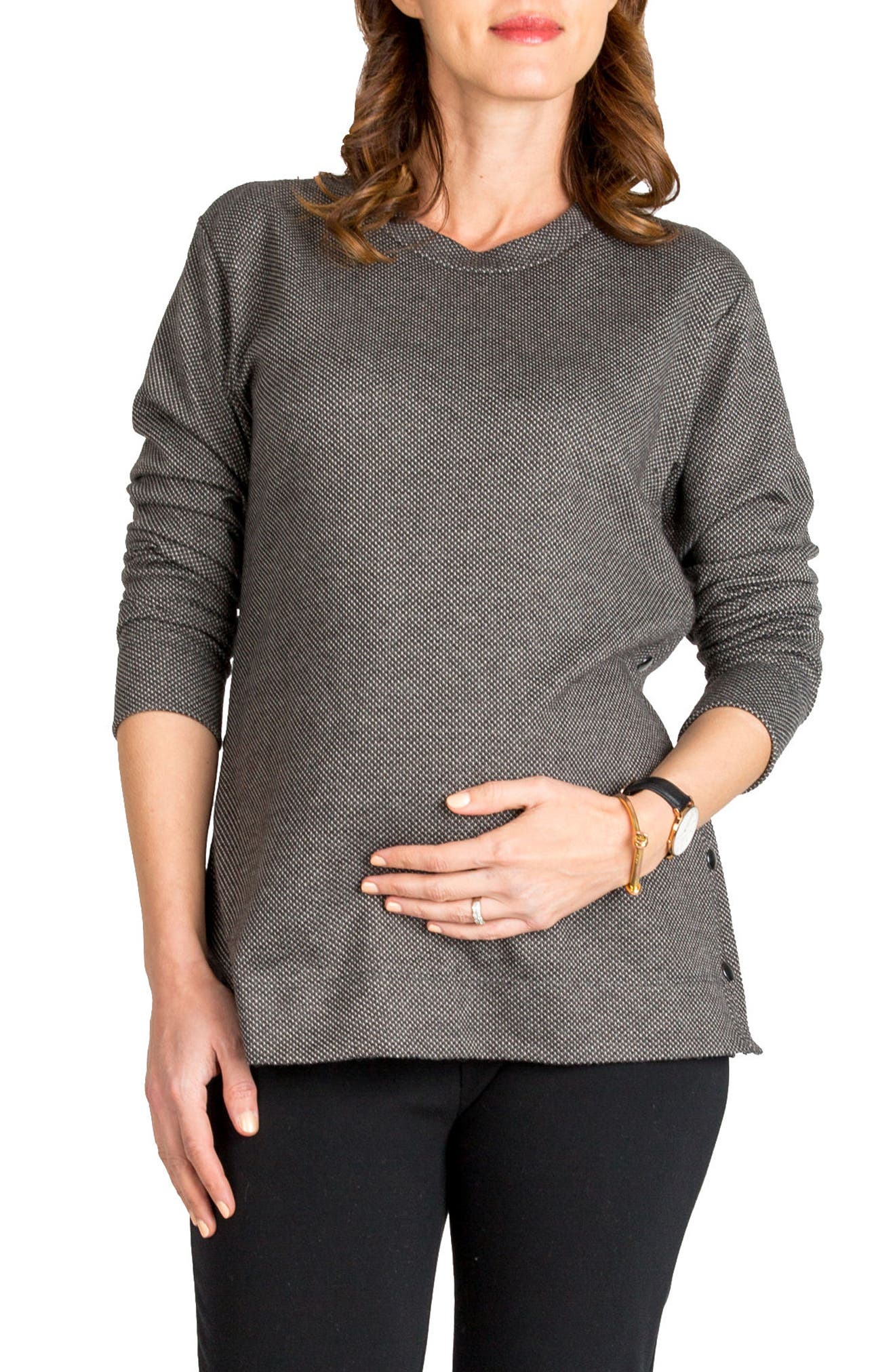 Nom Maternity Olivia Snap Side Maternity Sweater