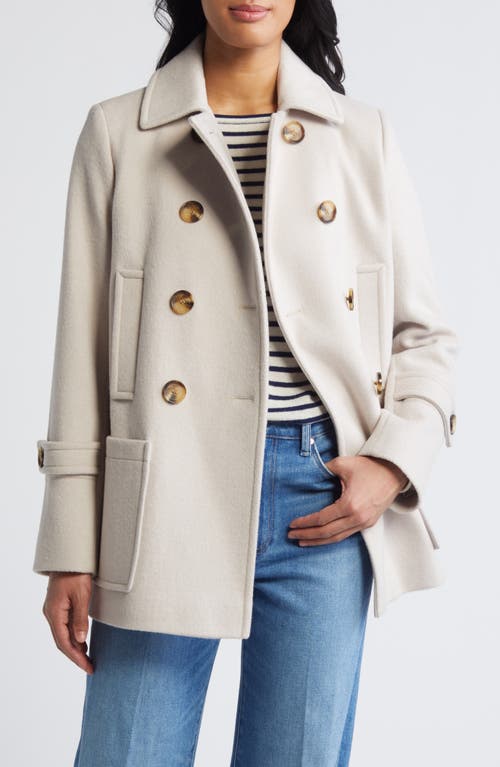 Shop Sam Edelman Wool Blend Peacoat In Creamy Oatmeal