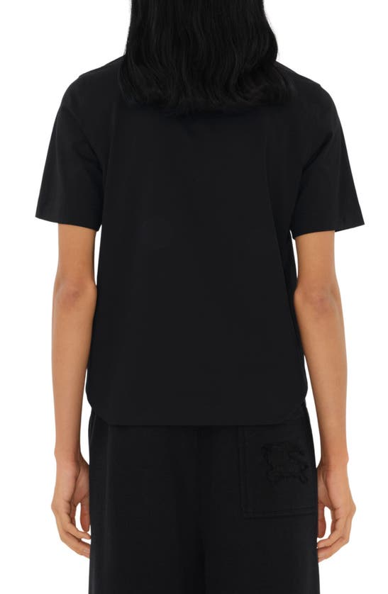 Shop Burberry Ekd Embroidered Cotton T-shirt In Black
