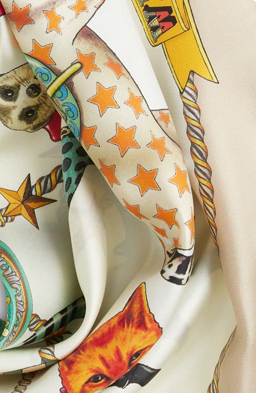 Echo Animal Menagerie Silk Square Scarf In Cream