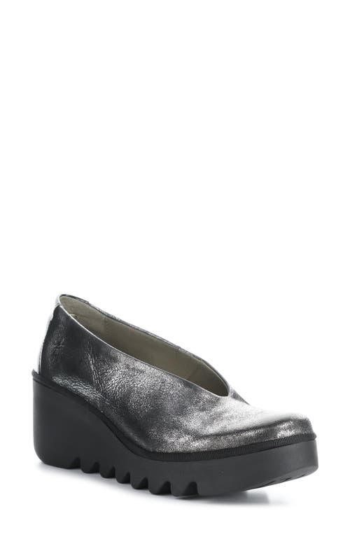 Shop Fly London Beso Wedge Pump In 019 Silver/black