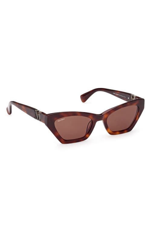 Shop Max Mara 52mm Cat Eye Sunglasses In Dark Havana/brown