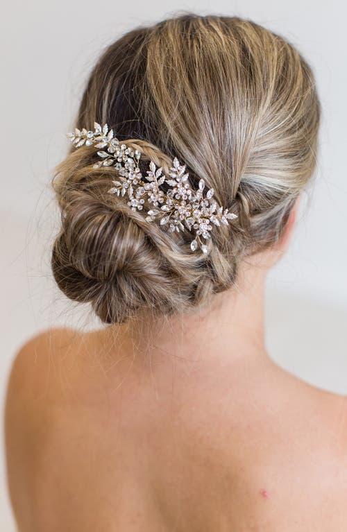 Shop Brides And Hairpins Brides & Hairpins Kalene Crystal & Pearl Comb In Gold