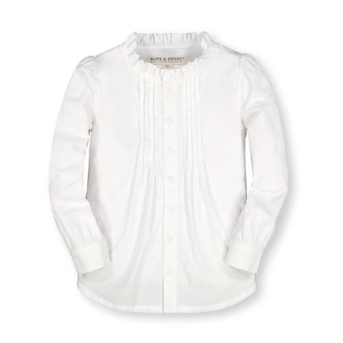 Hope & Henry Baby Girls' Organic Pintuck Button Down Blouse, Infant In White