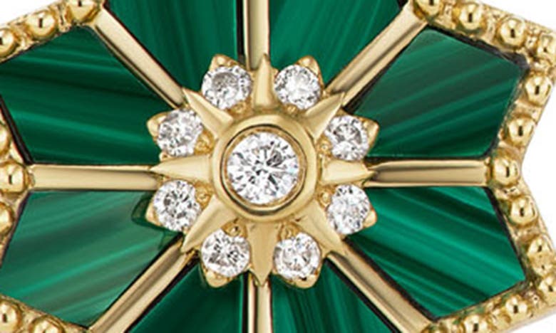 Orly Marcel Women's Fez 18k Yellow Gold, Malachite & 0.07 Tcw Diamond Stud Earrings In Green