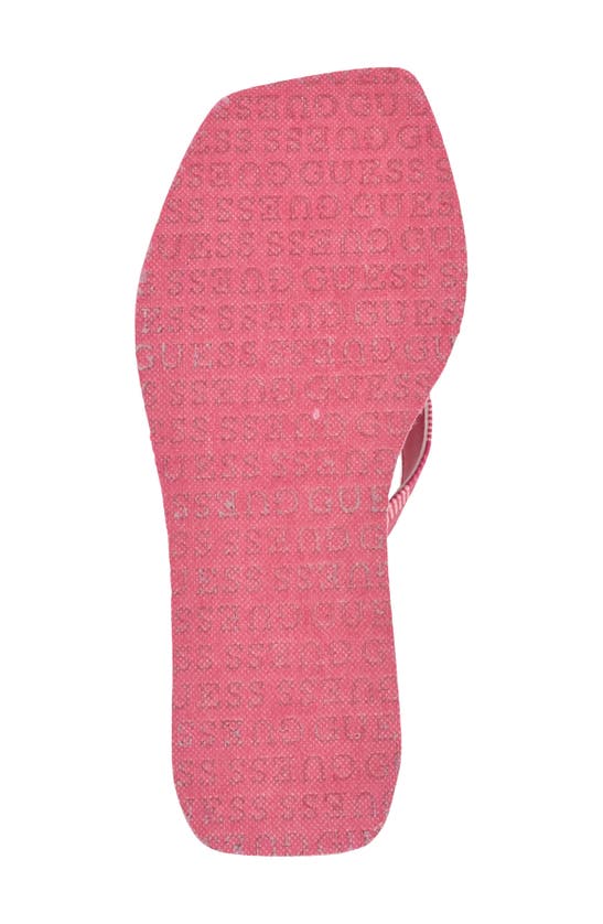 Shop Guess Demmey Platform Wedge Flip Flop In Dark Pink