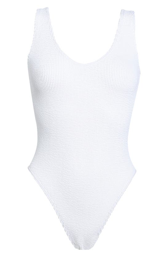 Shop Bondeye Bound By Bond-eye The Mara Ribbed One-piece Swimsuit In Optic White Eco
