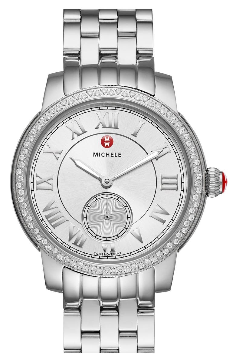MICHELE 'Harbor Diamond' Watch with Bracelet, 35mm, Main, color, 040