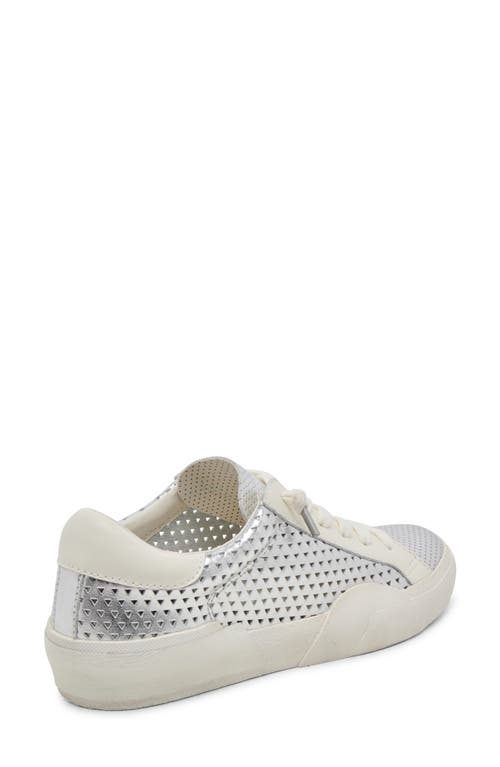 Shop Dolce Vita Zina Perforated 360 Slip-on Sneaker In Silver Leather