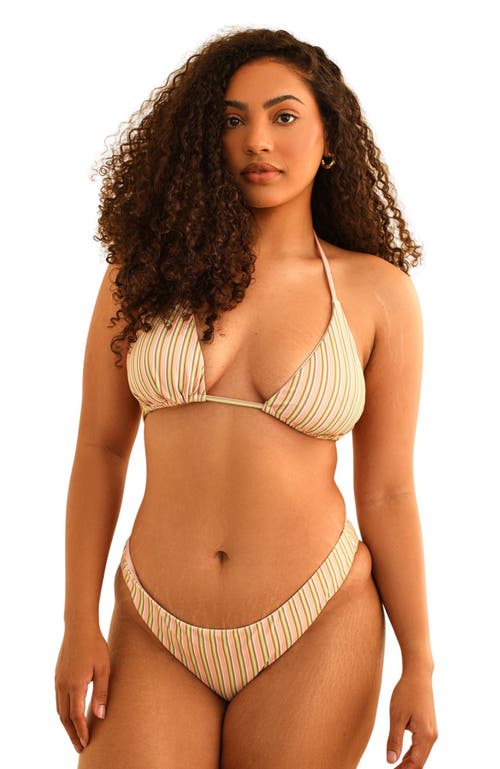 Shop Dippin Daisys Palm Tie Back Triangle Bikini Top In Nostalgia Stripe