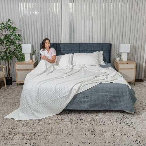 Comfy Cubs Adult Waffle Blanket In White