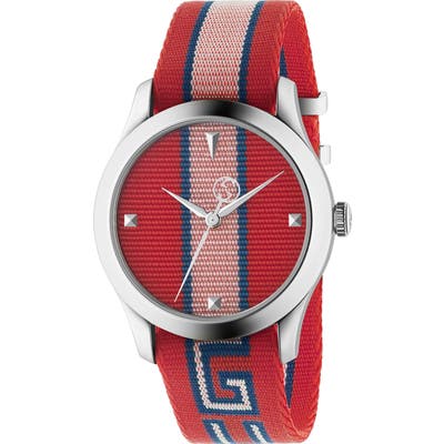 Gucci G-Timeless Nylon Strap Watch, 37Mm