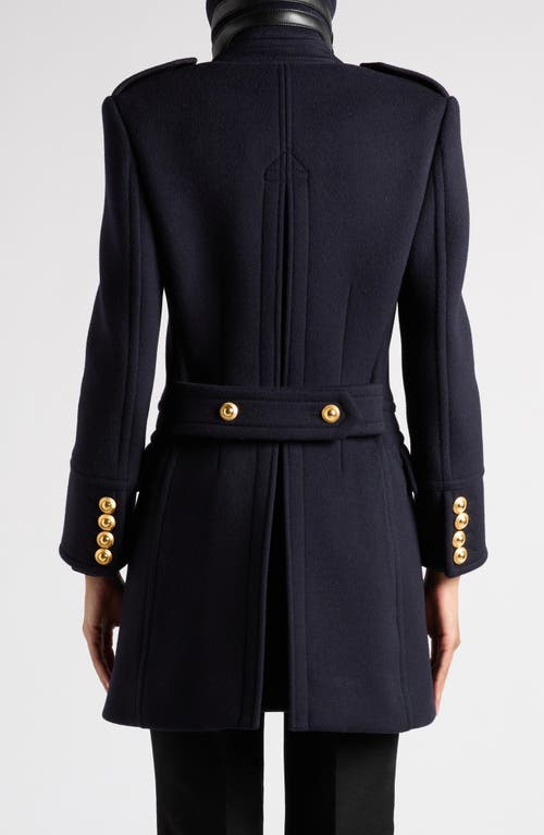 Shop Tom Ford Virgin Wool Felt Peacoat In Hb997 Dark Indigo