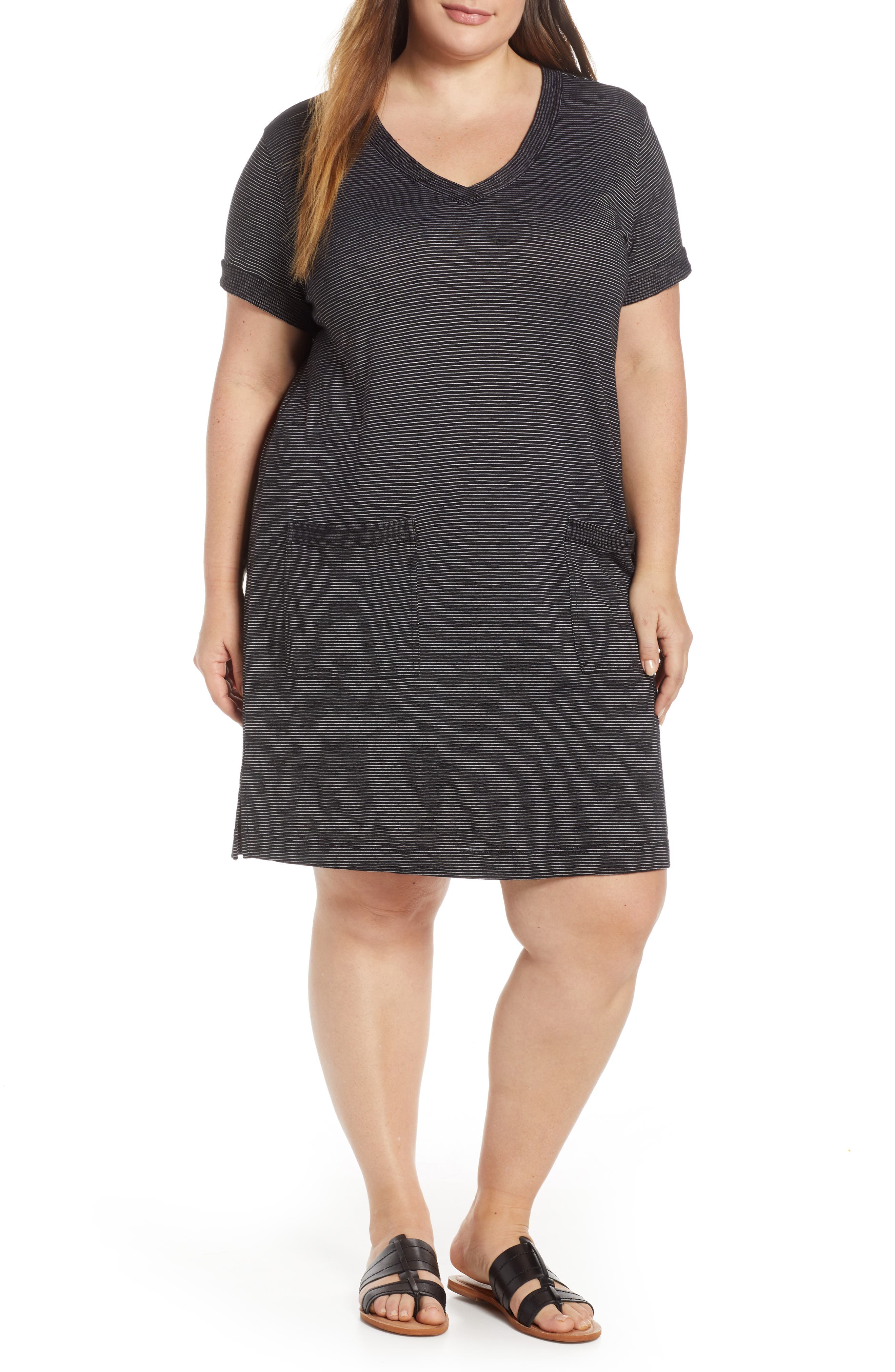 v neck t shirt dress plus size