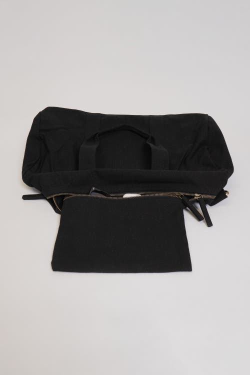 Terra Thread Organic Cotton Gym Bag In Ivory Black