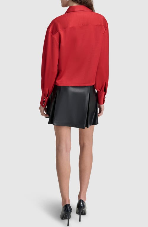 Shop Dkny Satin Top In Red Light