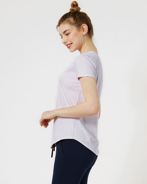 Rebody Active Rebody Essentials Scooped Short Sleeve Top In Ice Grey