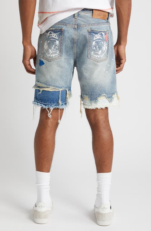Billionaire Boys Club Horizon Distressed Denim Shorts In Blue Glow