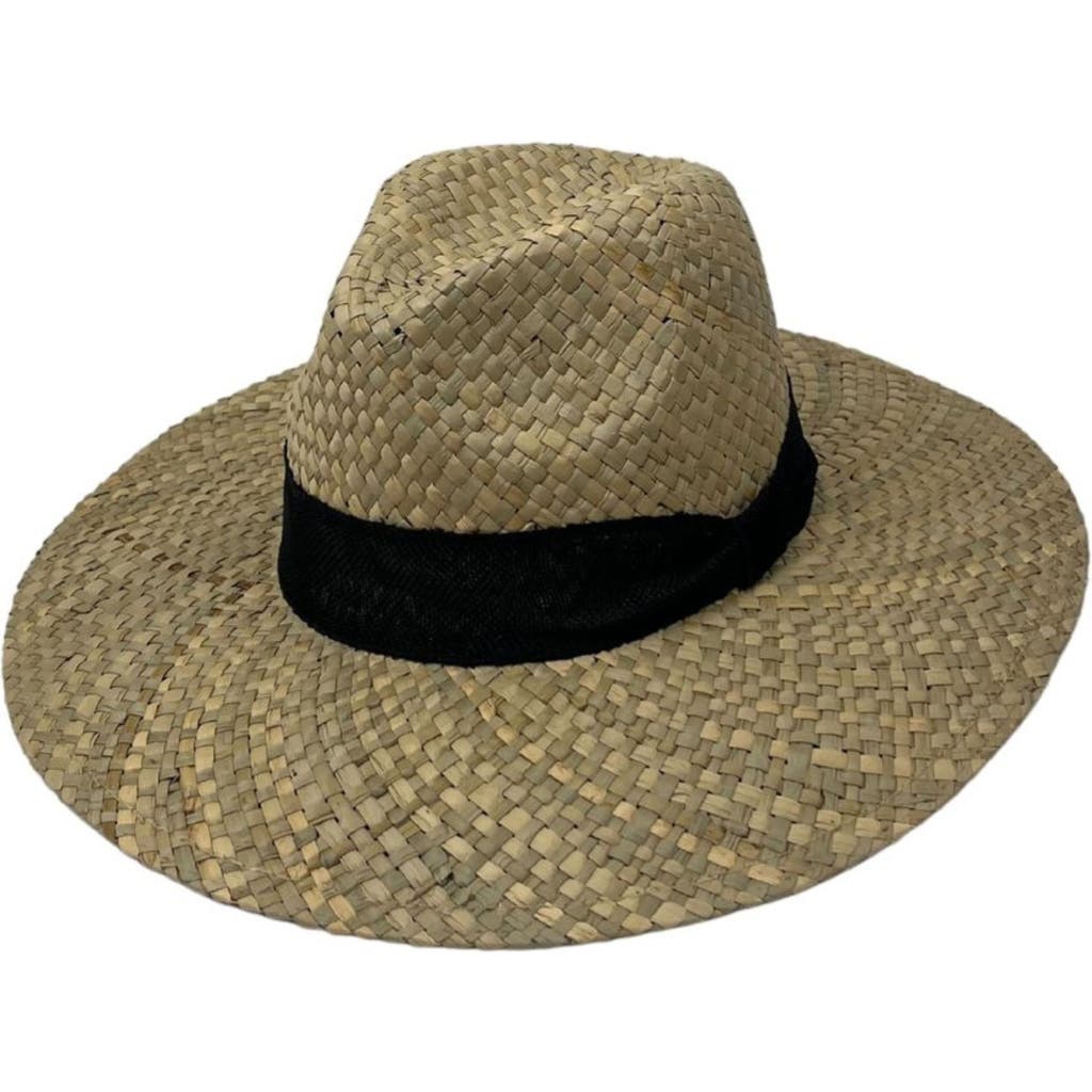 Marcus Adler Ribbon Band Straw Panama Hat In Green