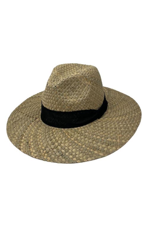 Shop Marcus Adler Ribbon Band Straw Panama Hat In Black/beige