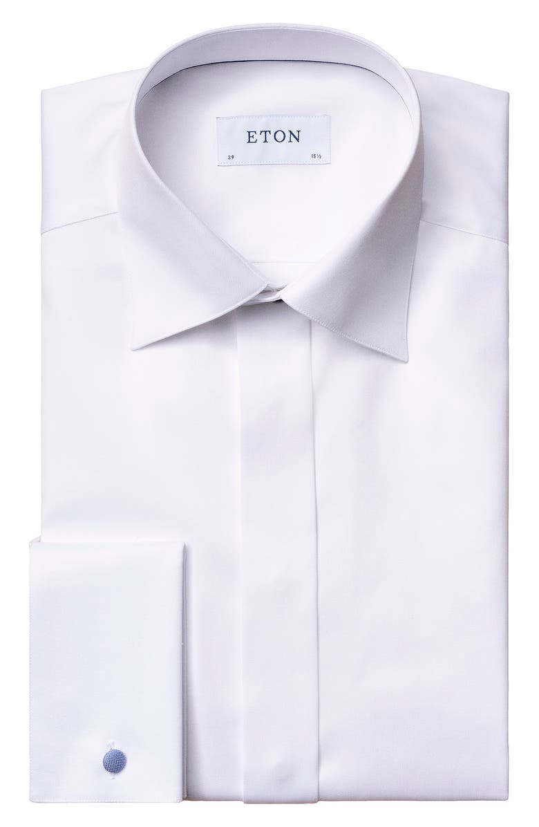 Eton Slim Fit Twill Fly Front Tuxedo Shirt | Nordstrom