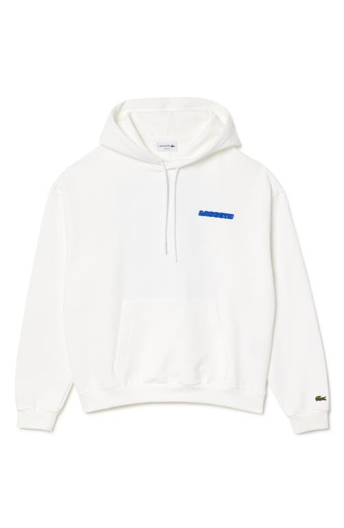 Shop Lacoste Graphic Hoodie Sweatshirt In White