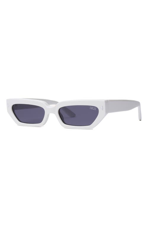 Shop Dezi Lil Switch 55mm Rectangular Sunglasses In White/dark Smoke