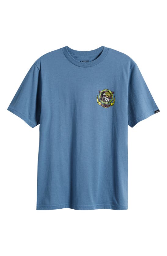 Vans Kids' Tiger Paw Cotton Graphic T-shirt In Copen Blue