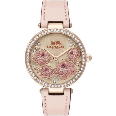 Coach Park Leather Strap Watch,