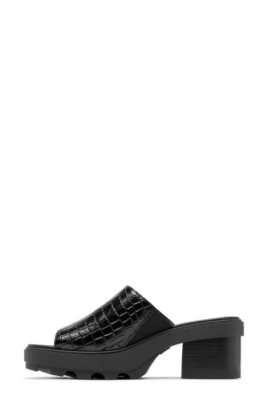 Shop Sorel Joanie Platform Slide Sandal In Black/ Black