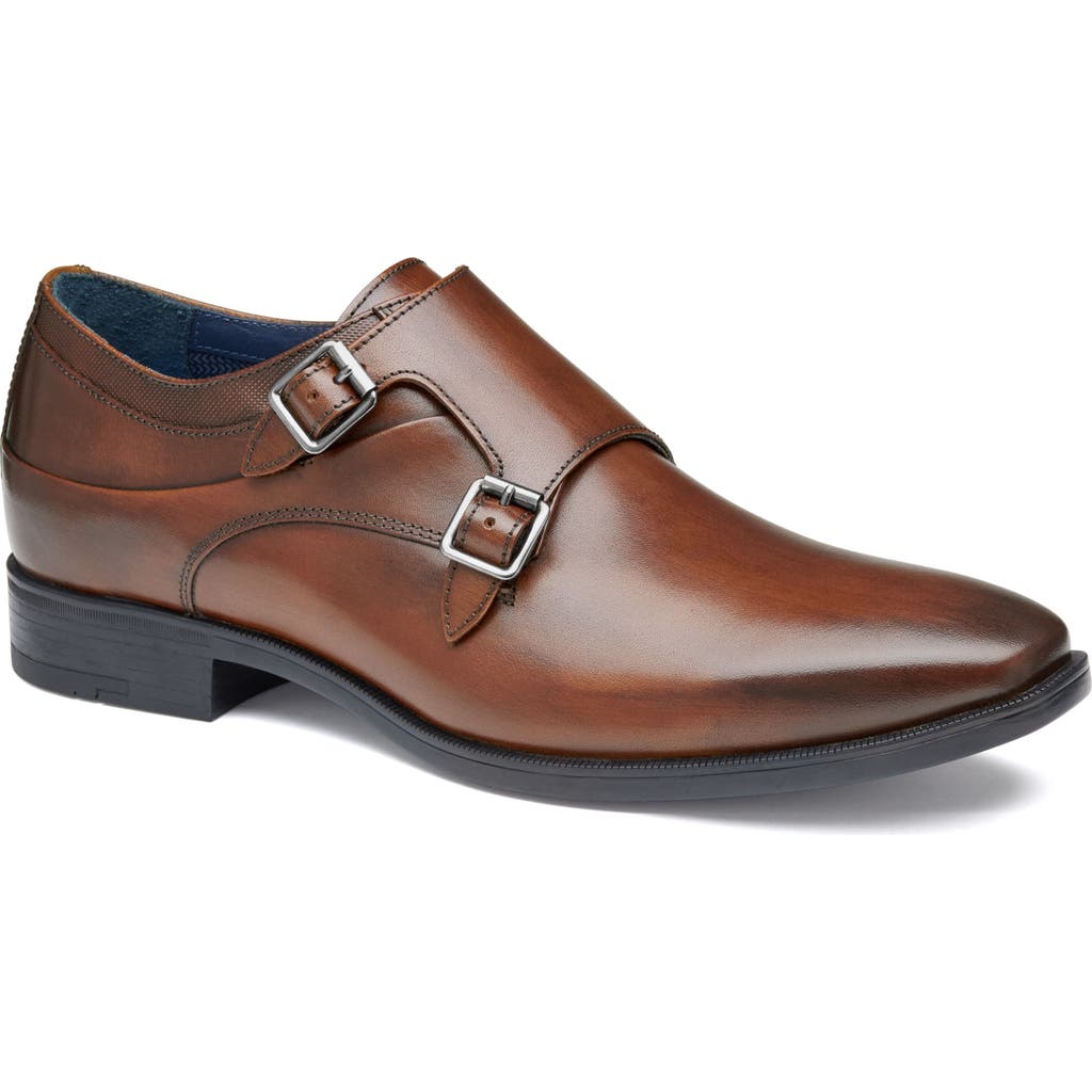 Johnston & Murphy Men's Gibbons Double-buckle Monk Oxfords In Brown Full Grain